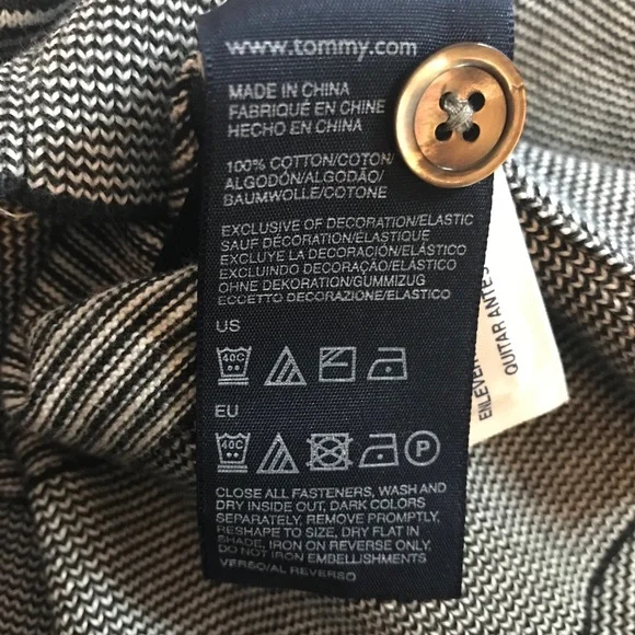 Tommy Hilfiger Striped V-Neck Cardigan Sweater - Size L - Picture 8 of 8